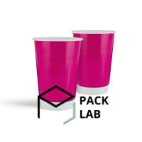Paper white cup double-layer "Pink" 340 ml Paper white cup double-layer "Pink" 340 ml